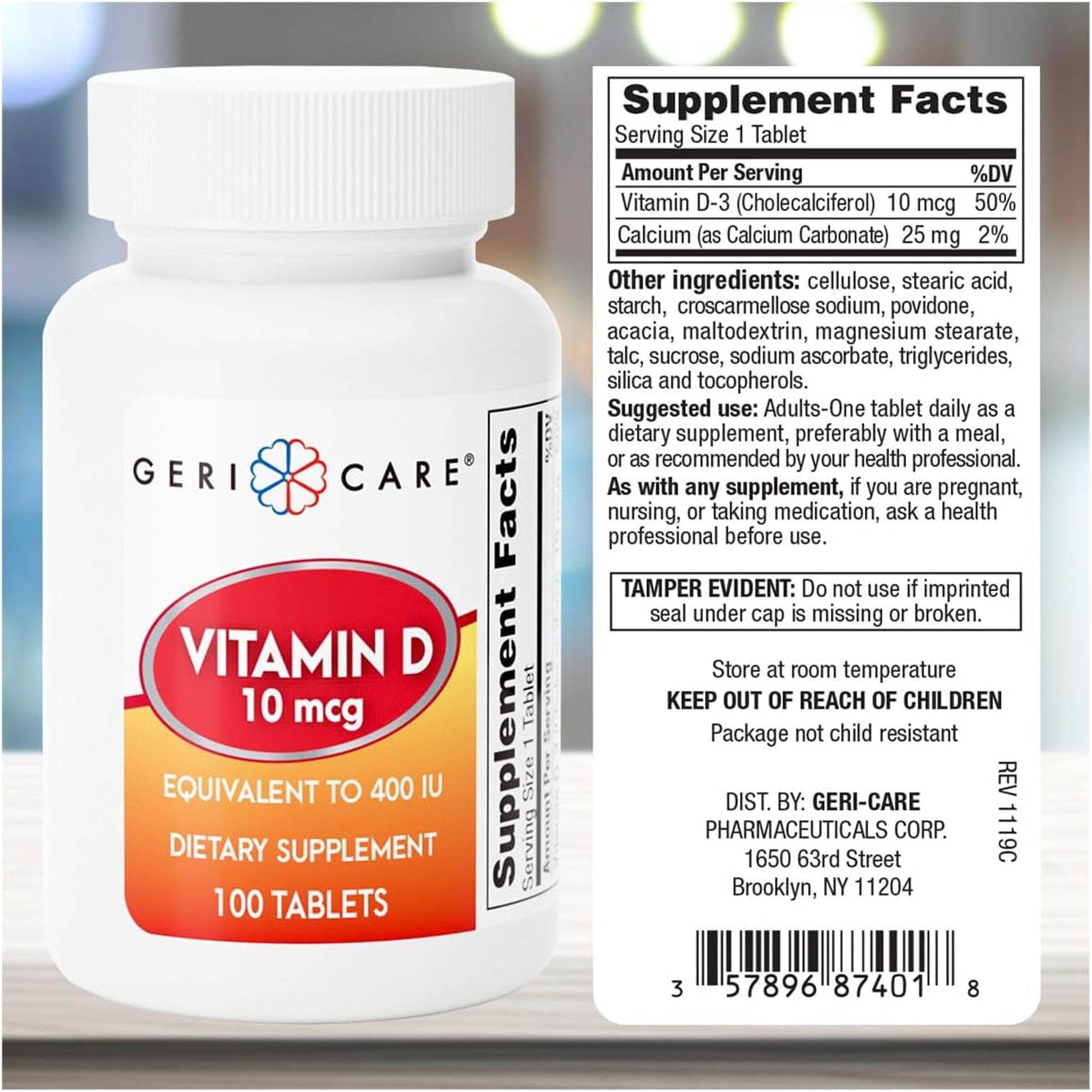Geri-Care Geri-Care Vitamin D-3 Supplement (12/CS) 