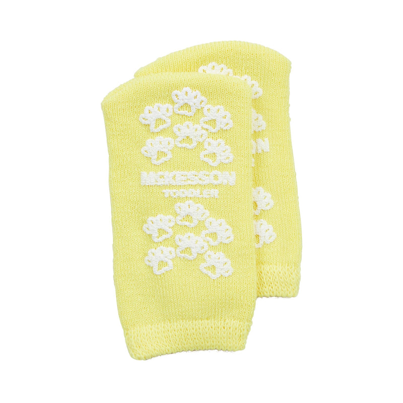 Slipper Socks McKesson Terries Unisex Toddler Single Tread Single Patient Use Yellow 