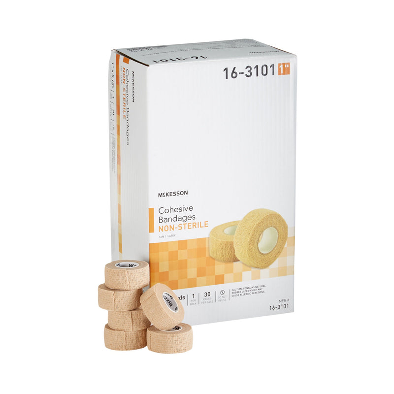 McKesson Self-adherent Closure Cohesive Bandage, 1 Inch x 5 Yard (Case of 30 Packs)
