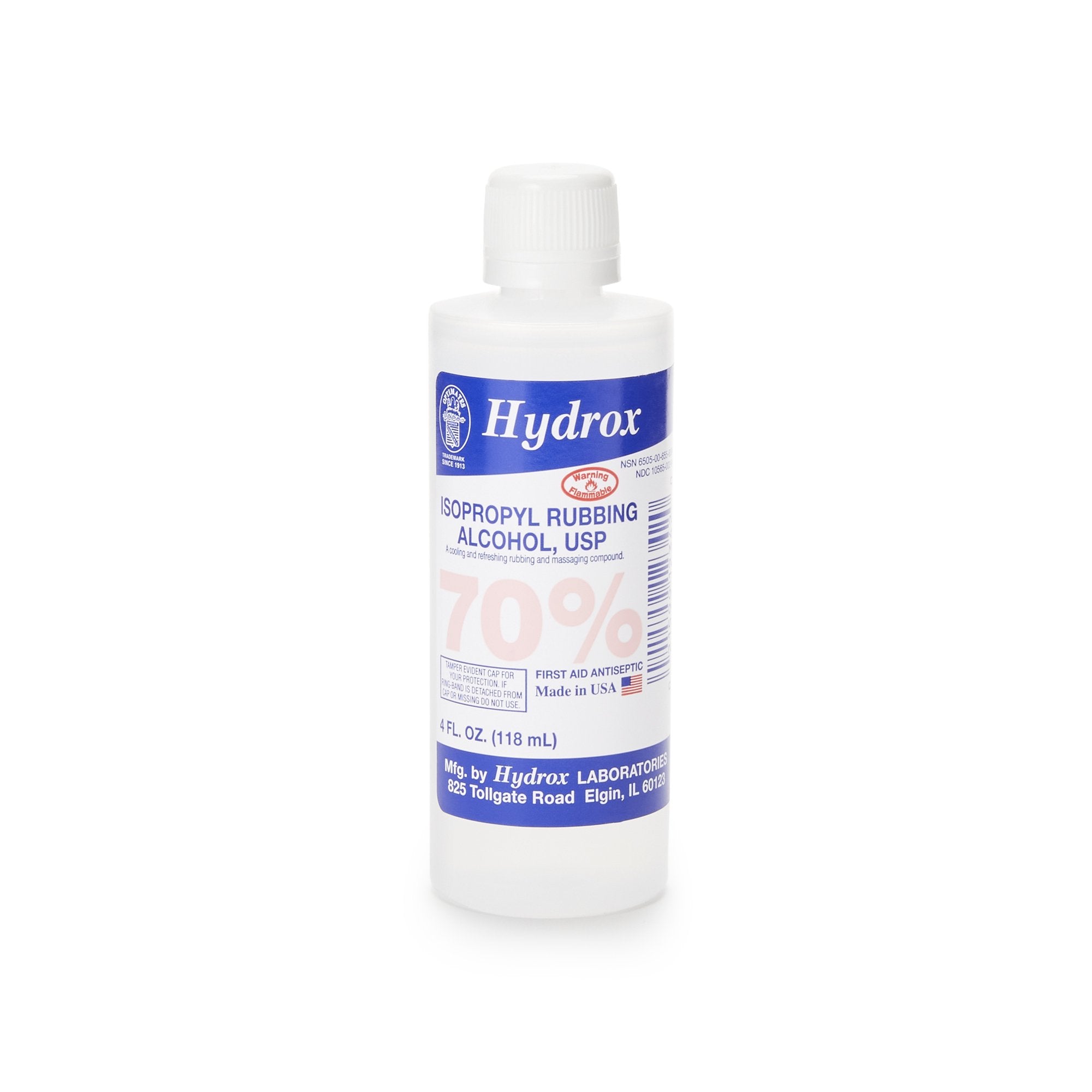 McKesson Brand Hydrox Isopropyl Alcohol, 4-ounce Bottle (60/CS) 