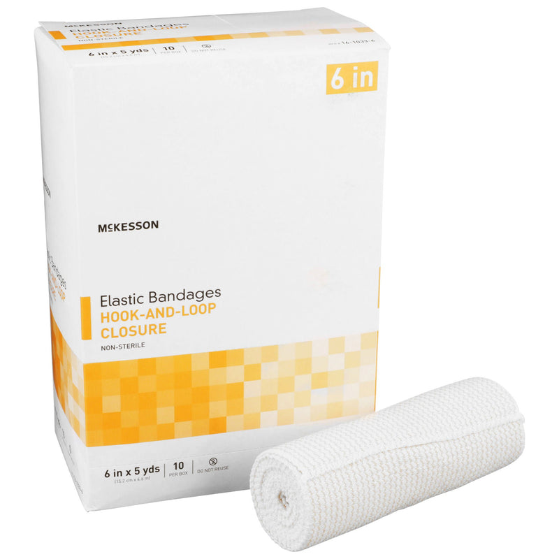McKesson hook-and-loop closure Elastic Bandage, 6 Inch x 5 Yard (Case of 50)