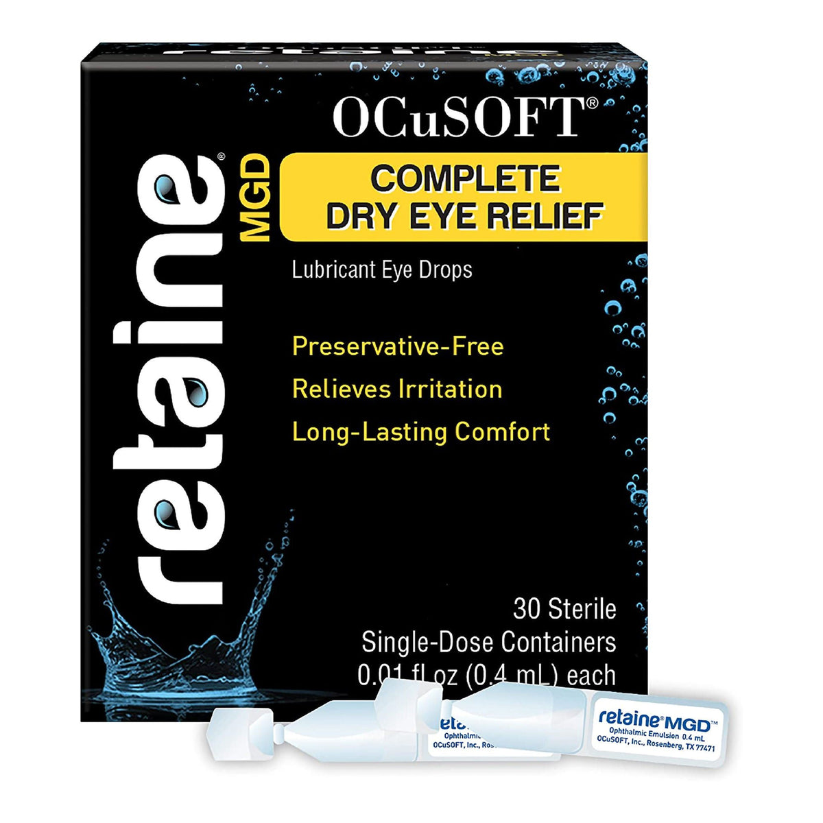 OCuSOFT Retaine MGD Complete Dry Eye Relief Lubricant Eye Drops (Box of 30)