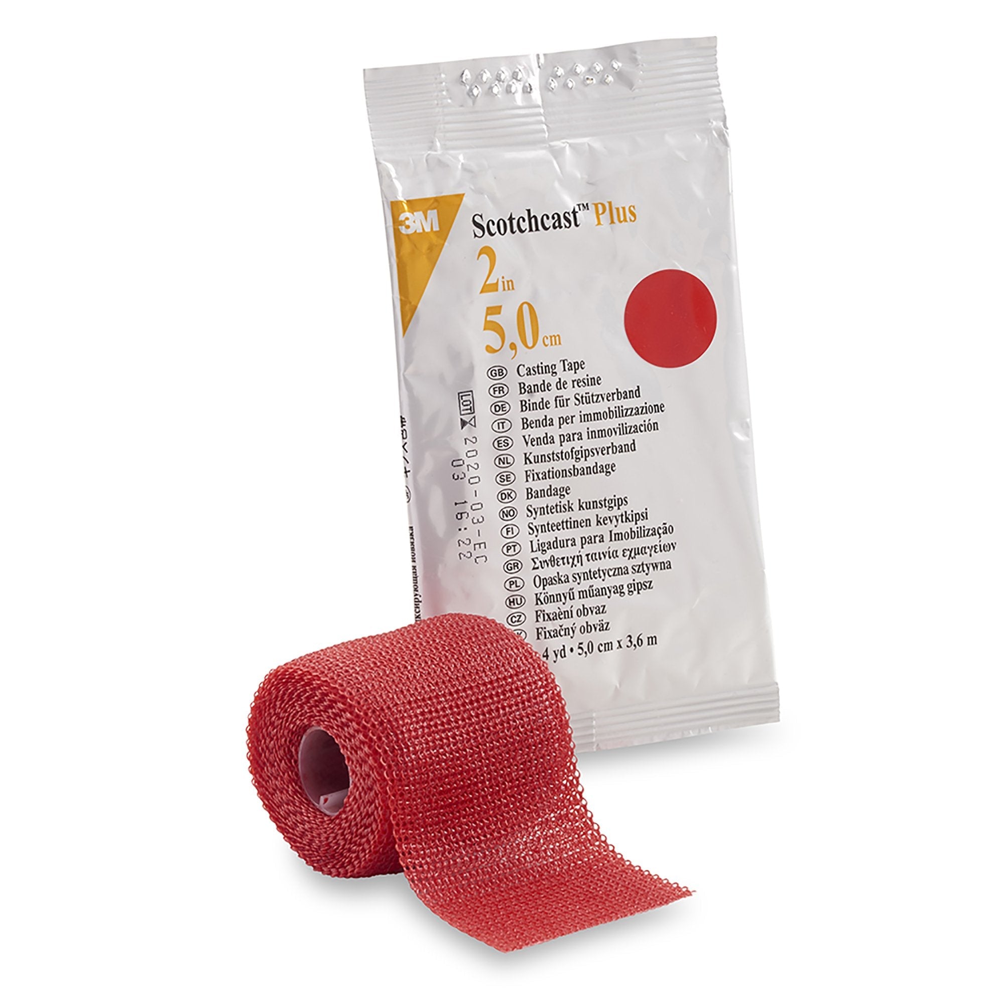Solventum Corporation 3M Scotchcast Plus Red Cast Tape, 2 Inch x 4 Yard (10/CS) 