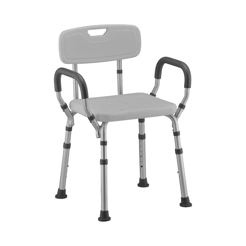Shower Chair Nova Padded Fixed Arms Aluminum Frame Removable Backrest 15-3/4 Inch Seat Width 300 lbs. Weight Capacity (Case of 2)