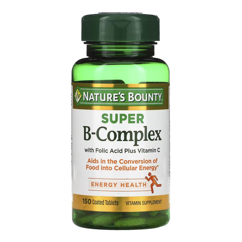 US Nutrition Nature's Bounty Super B-Complex With Folic Acid Plus Vitamin C Coated Tablets 