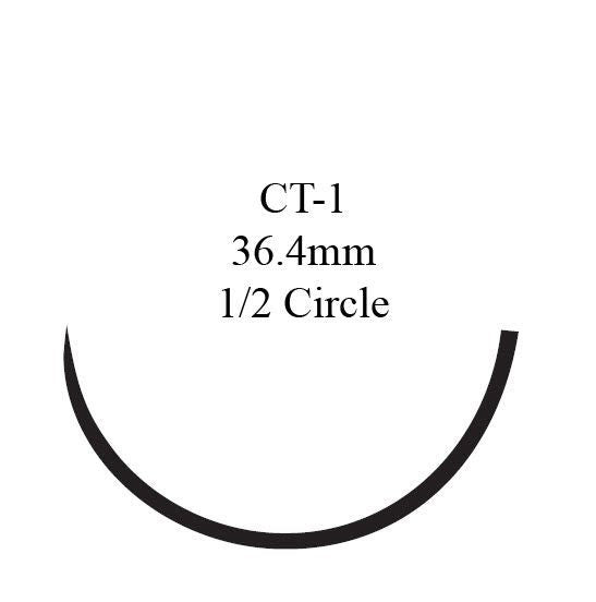 Nonabsorbable Suture with Needle Ethibond Excel Polyester CT-1 1/2 Circle Taper Point Needle Size 1 Braided (Box of 36)