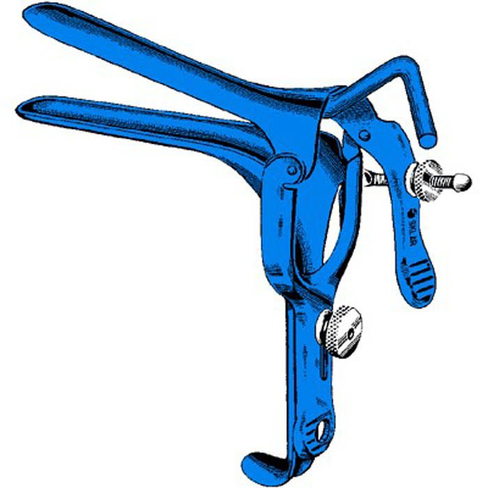 Electrosurgical Vaginal Speculum Sklar Blue Pederson NonSterile OR Grade Coated Stainless Steel Medium With PSE Tube Reusable Without Light Source Capability