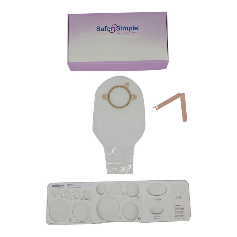Ostomy Pouch Safe n Simple Two-Piece System 12 Inch Length Without Barrier Drainable (Case of 80)