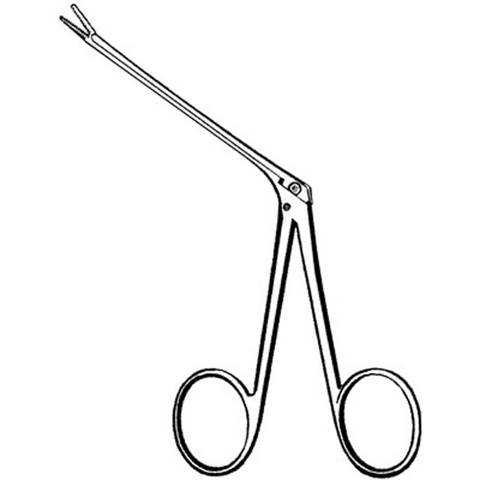 Alligator Forceps Merit Hartmann 3-1/2 Inch Length Floor / Office Grade Pakistani Stainless Steel NonSterile NonLocking Finger Ring Handle Angled Serrated Tips 