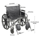 McKesson Brand McKesson Bariatric Wheelchair, 24-Inch Seat Width, 450-lb. Capacity 