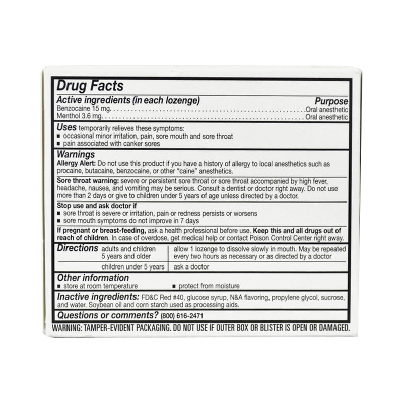 Major Benzocaine / Menthol Sore Throat Relief (18/PK) 