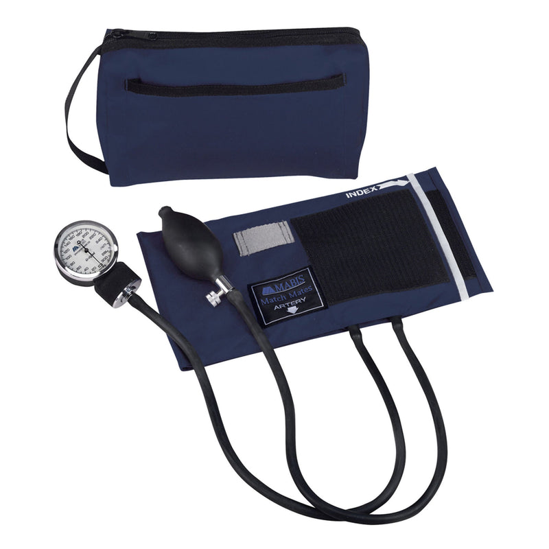 Mabis Match Mates Manual Aneroid Sphygmomanometer with Cuff, Dark Blue (Each)