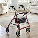 McKesson Folding Aluminum Four-Wheel Rollator, Red (Each)