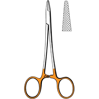 Surgi-OR TC Baumgartner Needle Holder - 5-1/4", Serrated - 95-135