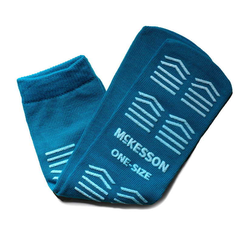 McKesson Brand McKesson Slipper Socks, Single Tread, One Size Fits Most, Teal (96/CS)