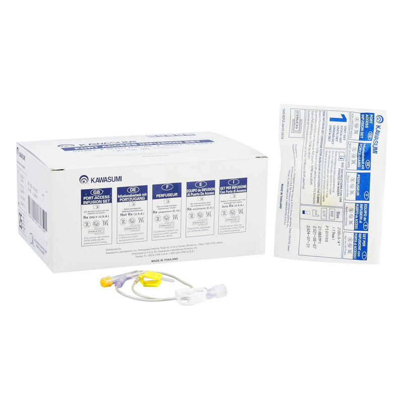 Huber Infusion Set Kawasumi 20 Gauge 3/4 Inch 11 Inch Tubing Y-Site Port 