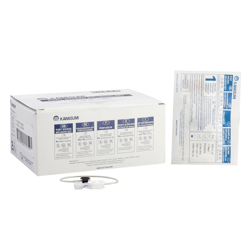 Huber Infusion Set Kawasumi 22 Gauge 3/4 Inch 8 Inch Tubing Without Port