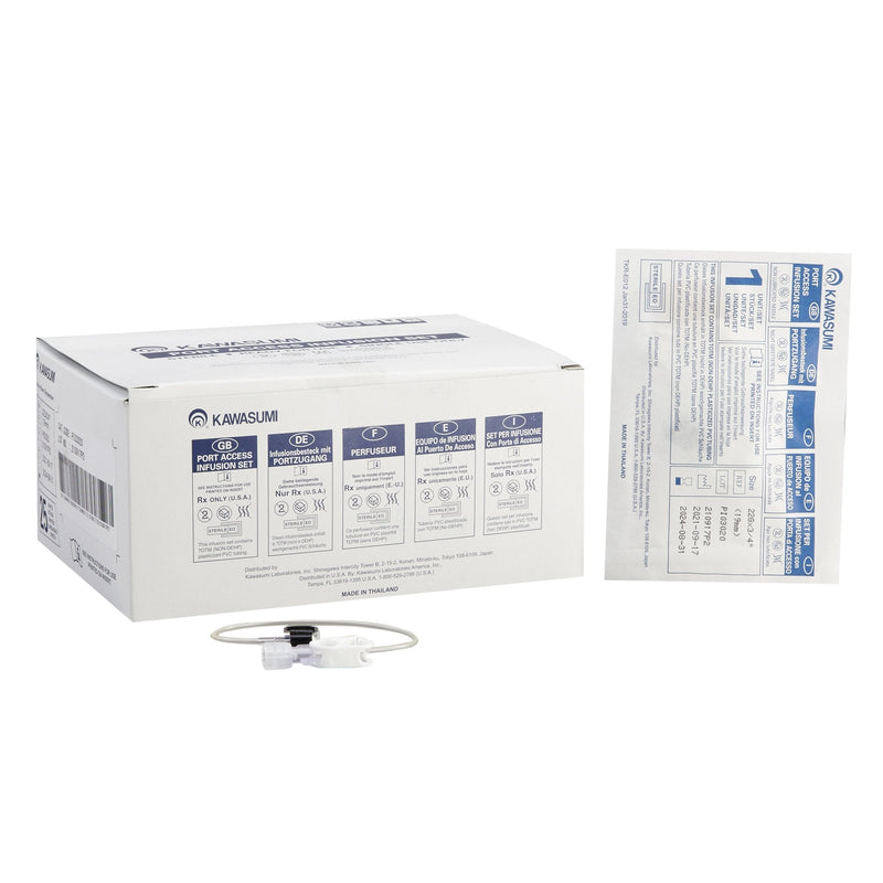 Huber Infusion Set Kawasumi 22 Gauge 3/4 Inch 8 Inch Tubing Without Port 