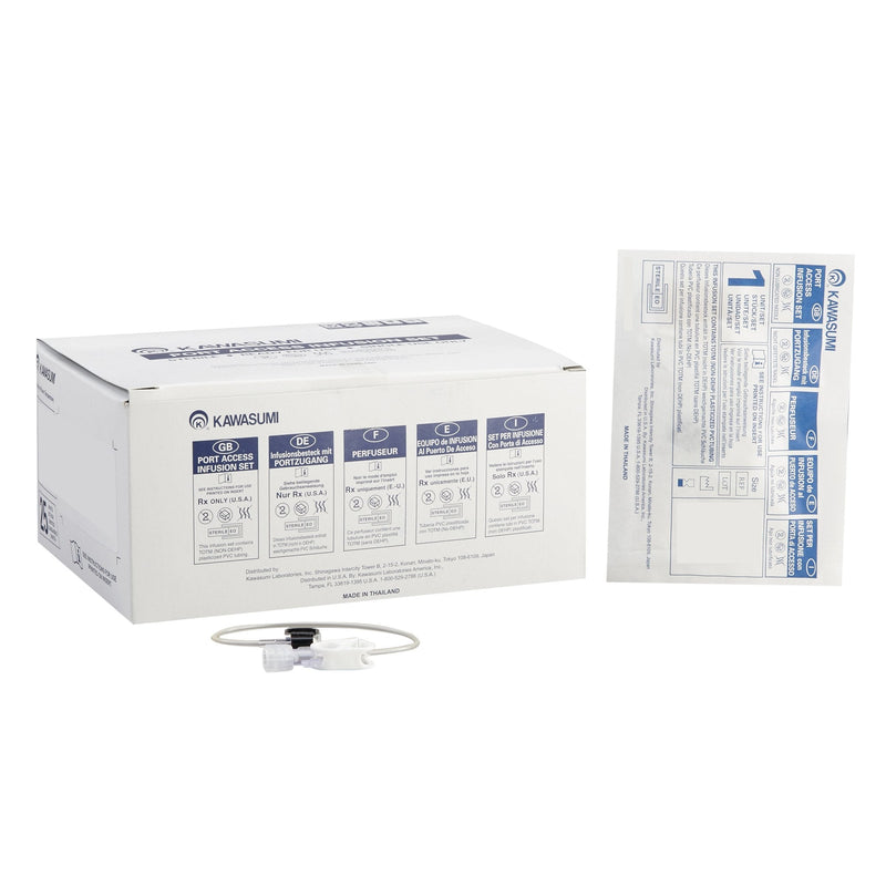 Huber Infusion Set Kawasumi 22 Gauge 1 Inch 8 Inch Tubing Without Port 