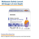 McKesson Pressure Activated Safety Lancets, 30 Gauge, Purple (Case of 2000)