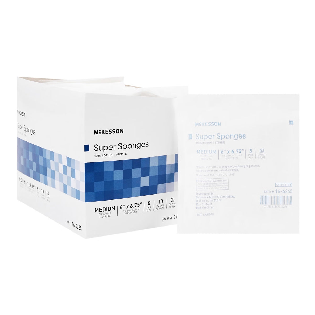 McKesson Sterile Fluff Dressing, 6 x 6-3/4 Inch (Case of 90)