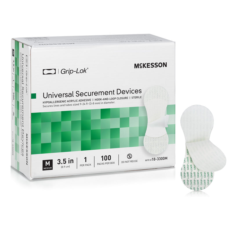 Catheter / Line Securement Device McKesson For IV lines, Surgical Drains, Catheter Tubes, Bedside Monitoring Equipment, Any Tube, Line or Catheter sized between 3 and 8 mm in Diameter that needs to be Secured (Case of 1000)