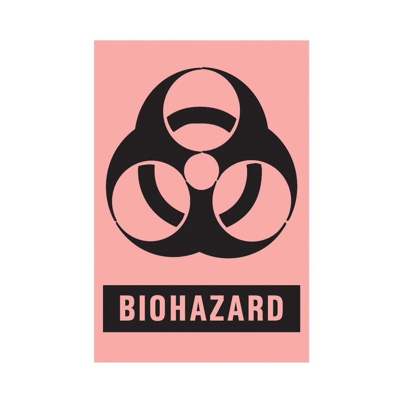 Timemed Pre-Printed Label, Biohazard, 2 x 3 Inch (Roll of 500)