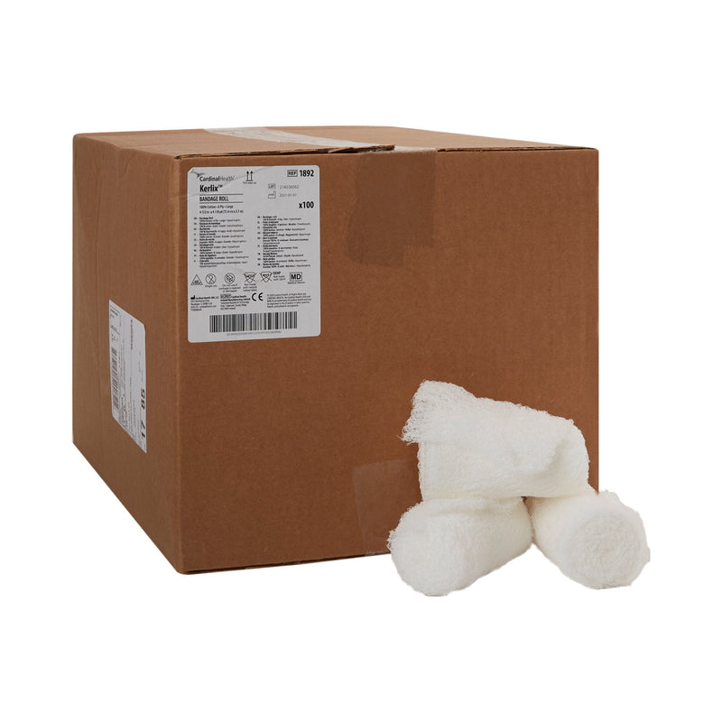 Cardinal Kerlix Fluff Bandage Roll, 4-1/2 Inch x 4-1/10 Yard, 6-Ply (100/CS) 