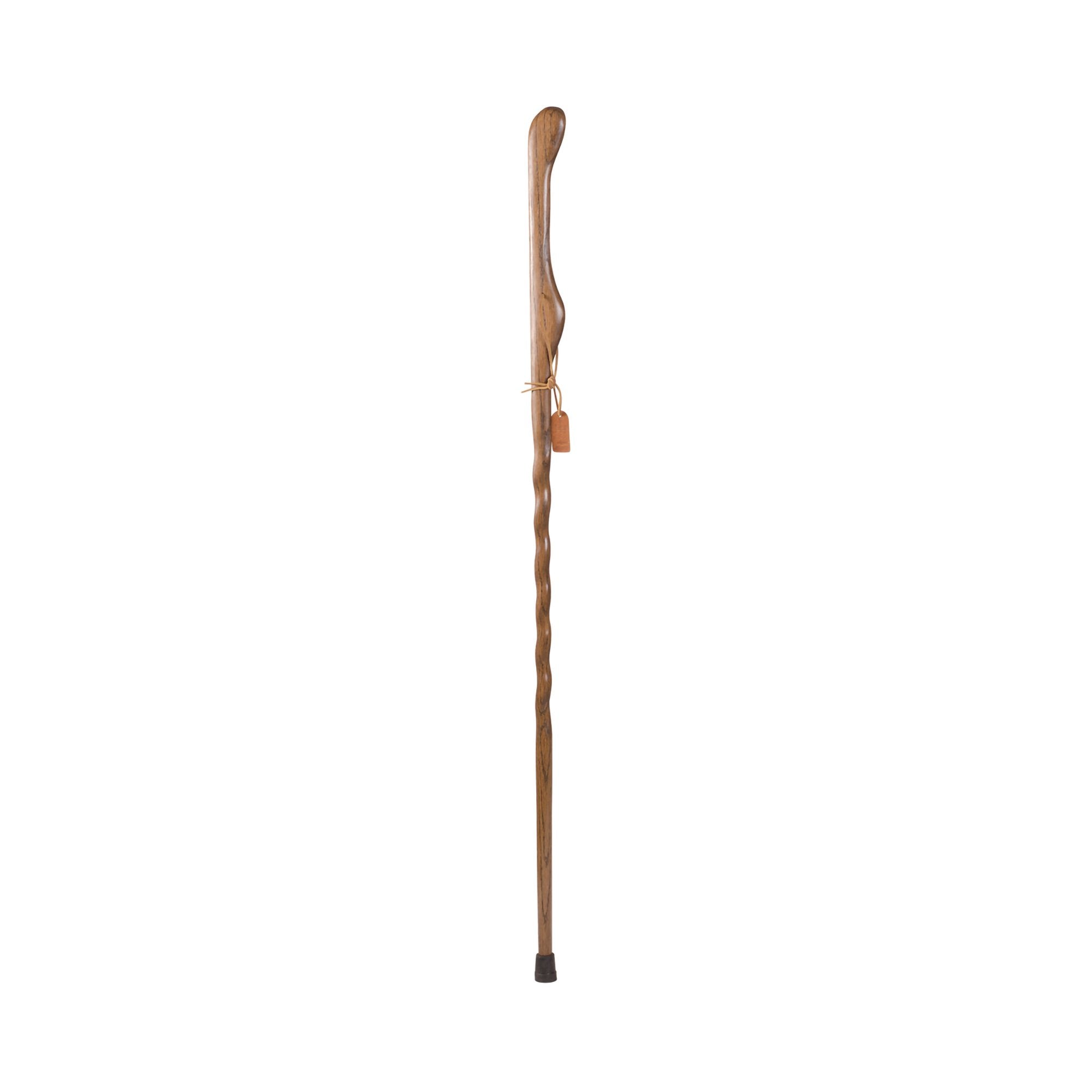 Mabis Healthcare Brazos Twisted Oak Hitchhiker Handcrafted Walking Stick, 55-Inch Height, Brown 