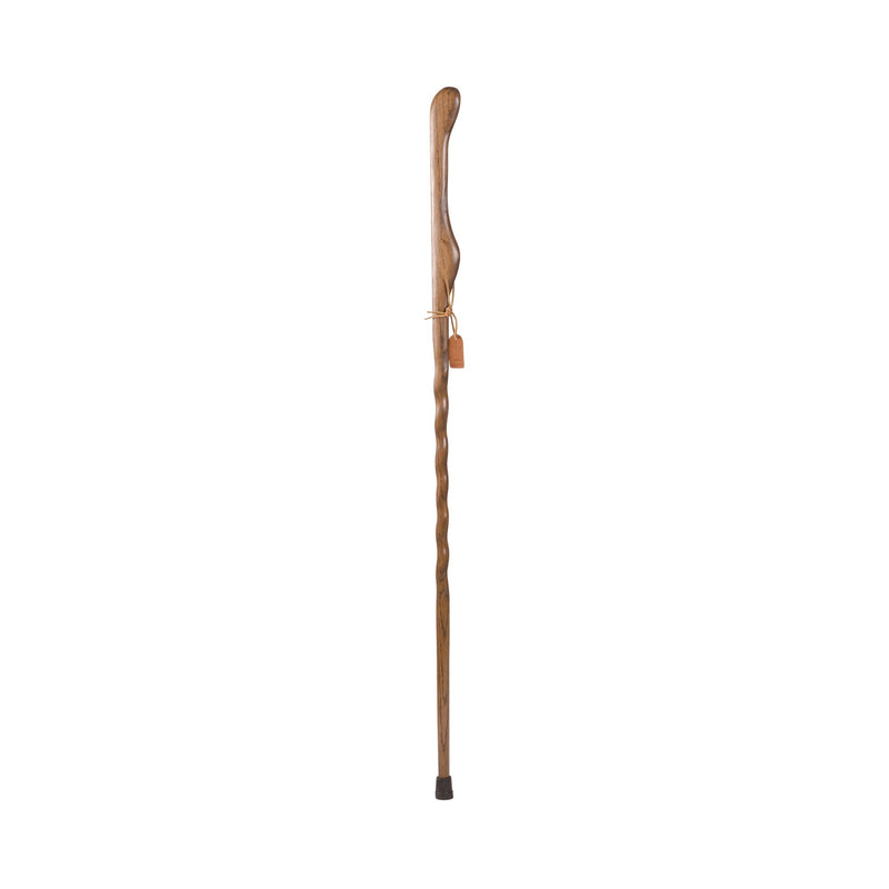 Mabis Healthcare Brazos Twisted Oak Hitchhiker Handcrafted Walking Stick, 55-Inch Height, Brown 