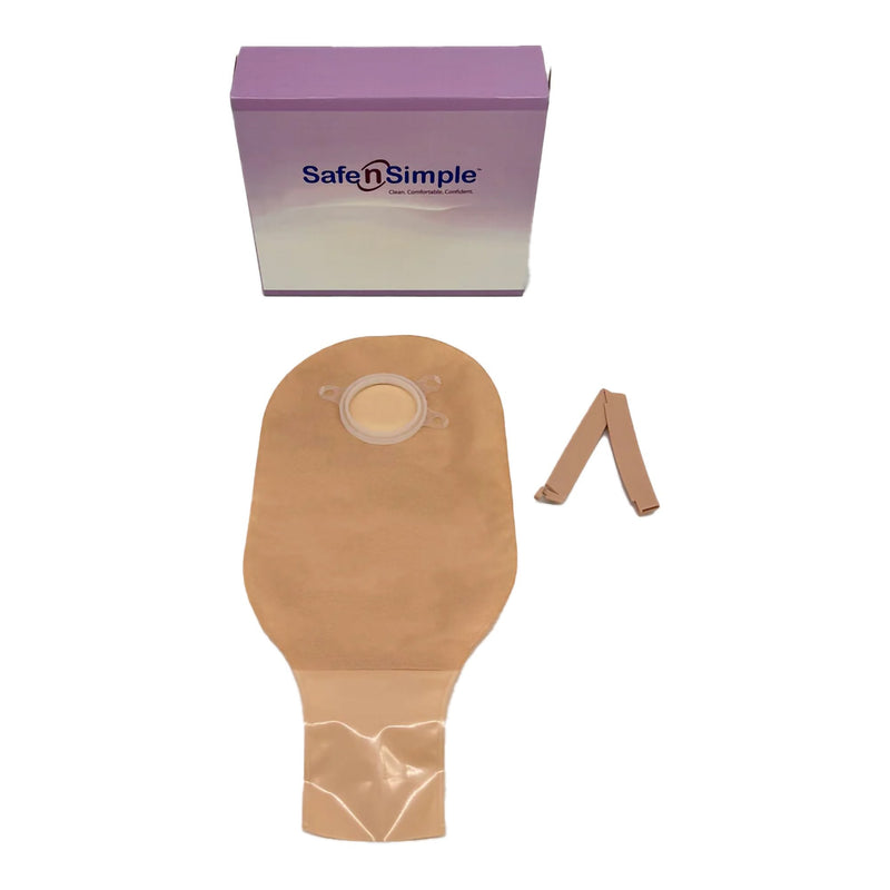 Ostomy Pouch Safe n Simple Two-Piece System 12 Inch Length Without Barrier Drainable (80/CS) 