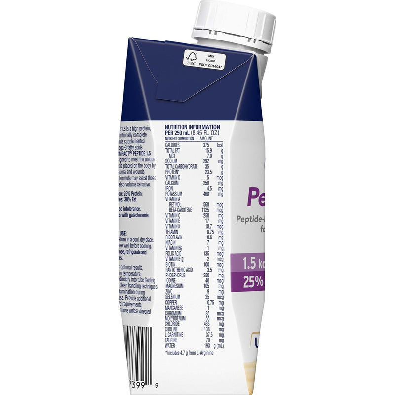 Impact Peptide 1.5 Ready to Use Tube Feeding Formula, 8.45 oz. Carton (Case of 24)