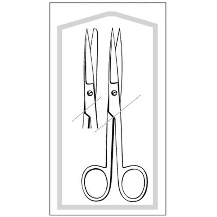 Operating Scissors Econo 5-1/2 Inch Length Floor / Office Grade Pakistani Stainless Steel Sterile Finger Ring Handle Straight Sharp Tip / Blunt Tip 