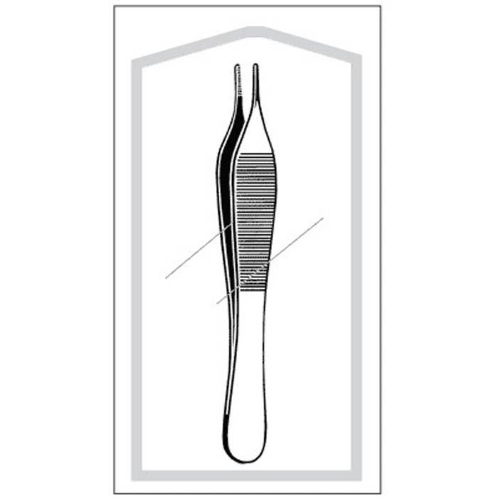 Dressing Forceps Econo Sterile Adson 4-3/4 Inch Length Floor / Office Grade Pakistani Stainless Steel Sterile NonLocking Thumb Handle Straight Serrated Tips 