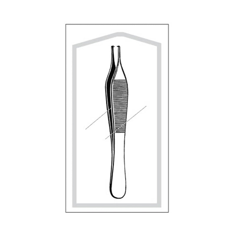 Tissue Forceps Econo Sterile Adson 4-3/4 Inch Length Floor / Office Grade Pakistani Stainless Steel Sterile NonLocking Thumb Handle Straight 1 X 2 Teeth 