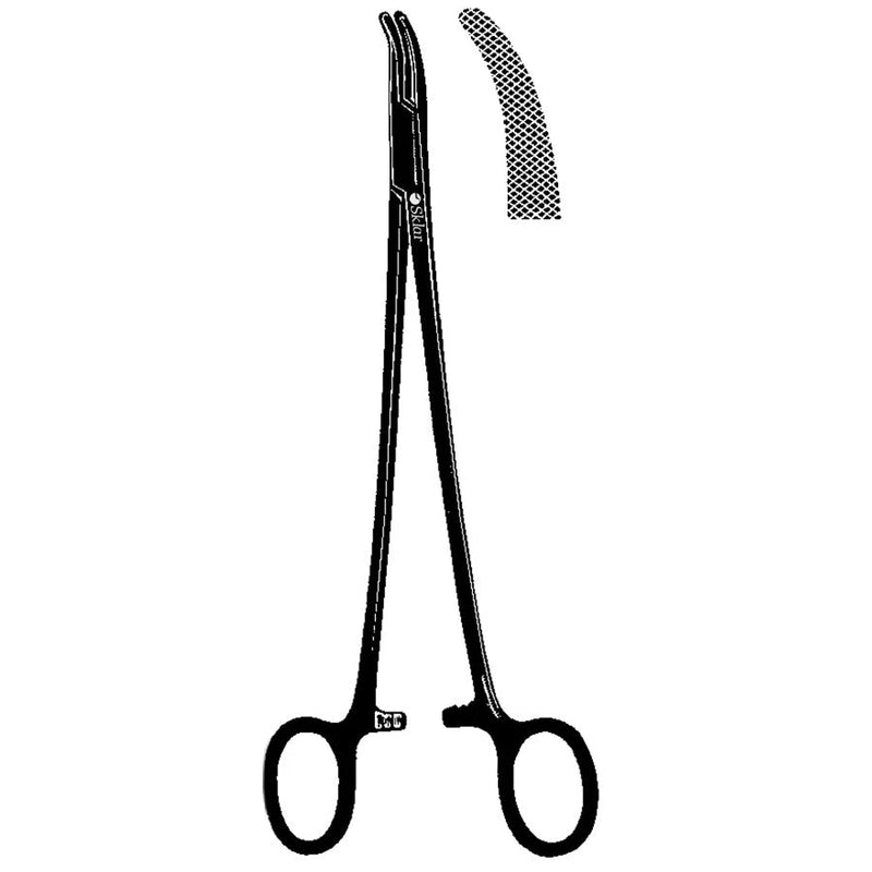 Sklar Black Laser Heaney Needle Holder - 8-1/4", Curved, Serrated - 90-2330 