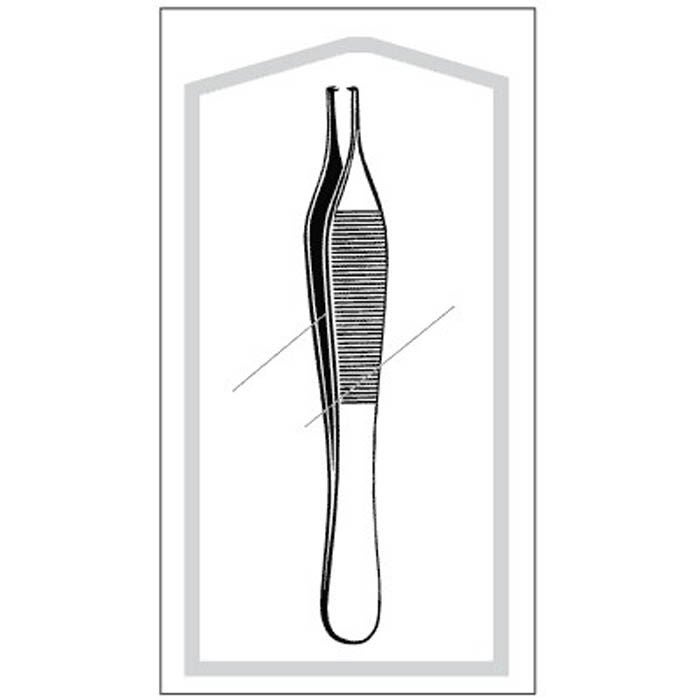 Tissue Forceps Econo Sterile Adson 4-3/4 Inch Length Floor / Office Grade Pakistani Stainless Steel Sterile NonLocking Thumb Handle Straight 1 X 2 Teeth