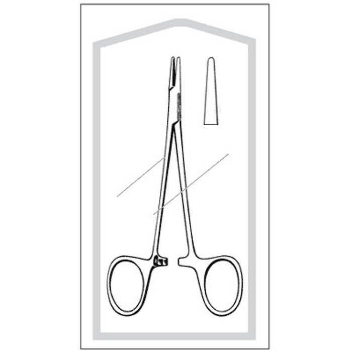 Needle Holder Econo Webster 5 Inch Length Straight Smooth Tip Finger Ring Handle