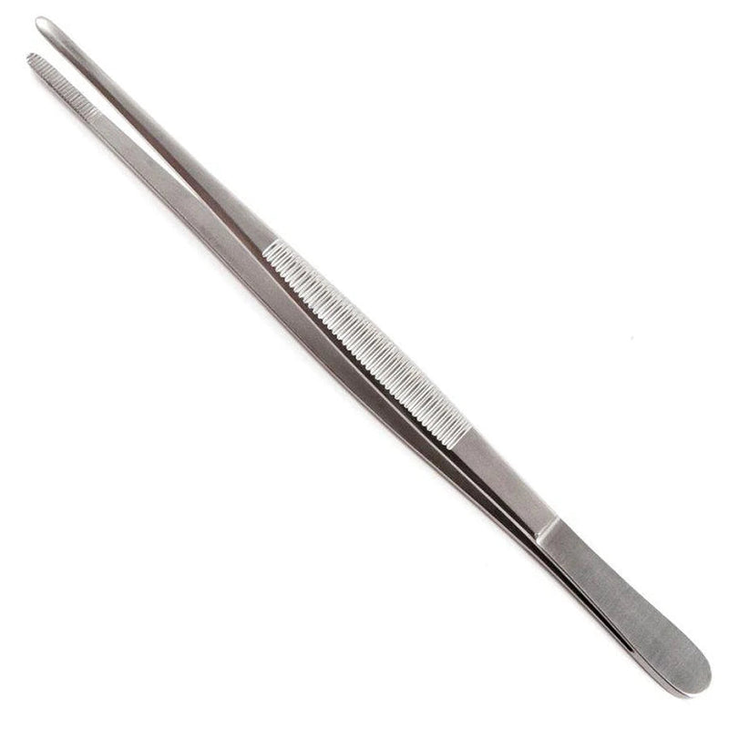 Econo Dressing Forceps - 10", Straight, Serrated, Disposable, BX 12 - 21-742 