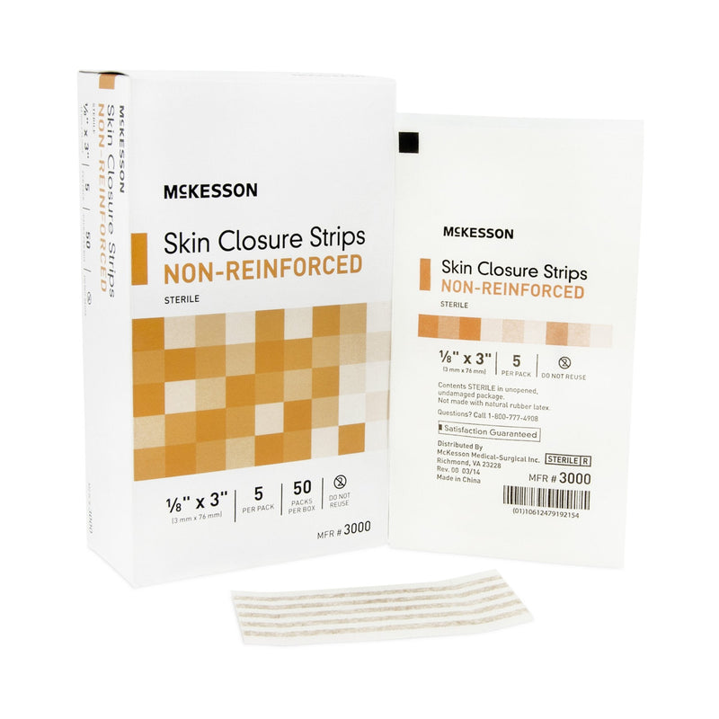 McKesson Brand McKesson Nonreinforced Skin Closure Strip, 1/8 x 3 in. (200/CS) 