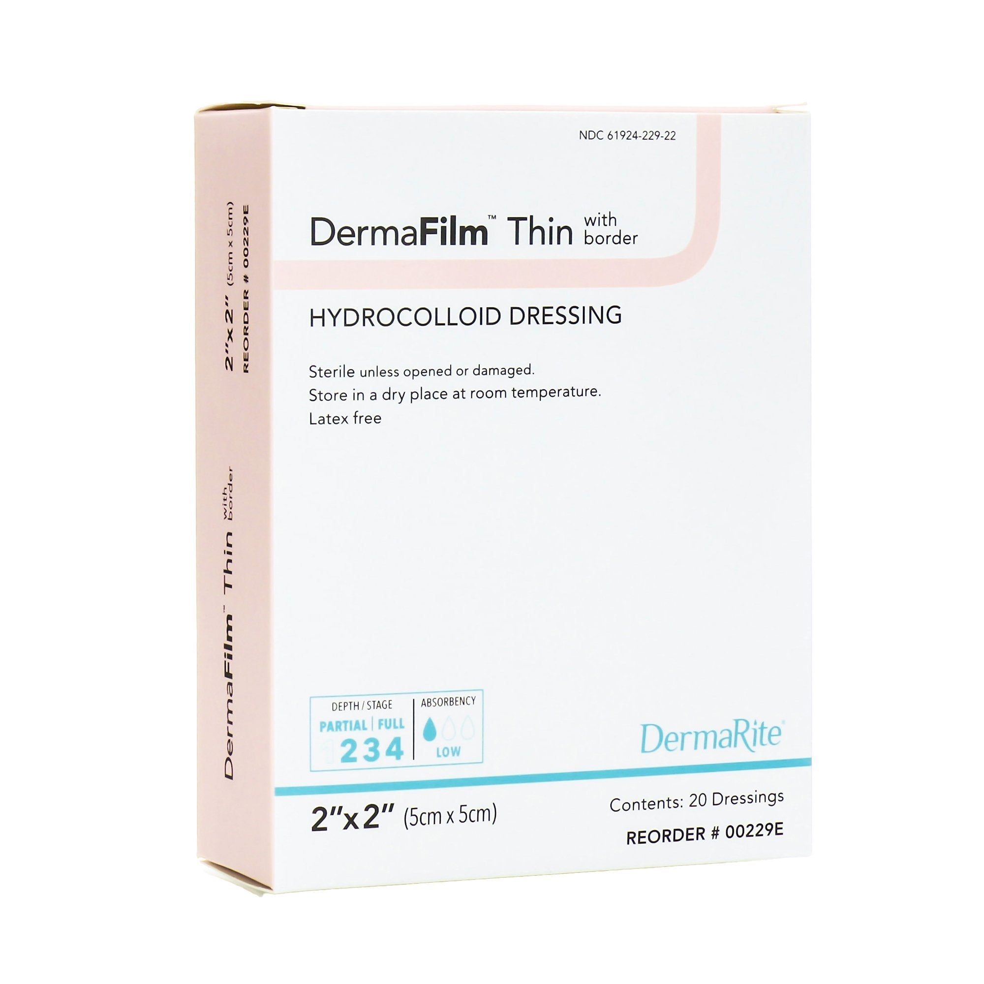 Sion Brands LLC DermaFilm Hydrocolloid Dressing, 2 x 2 Inch (20/BX) 