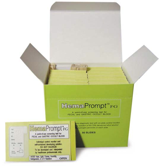 Cancer Screening Test Kit HemaPrompt FG Fecal and Gastric Occult Blood 50 Tests CLIA Waived (Box of 50) 