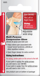 Compression Glove Mueller Compression & Support Gloves Fingerless Small / Medium Over-the-Wrist Length Ambidextrous (Each)