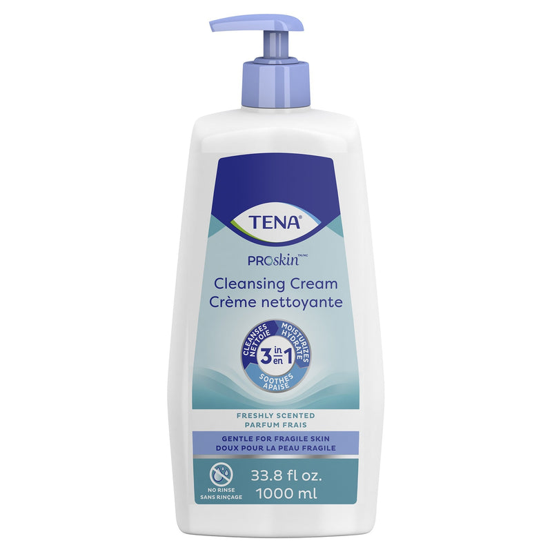 Essity HMS North America Inc Tena Body Wash Cleansing Cream, Alcohol-Free 3-in-1 Formula, Scented, 1,000 mL (8/CS) 