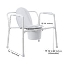 McKesson Brand McKesson Fixed Arm Steel Folding Commode Chair, 15.5 – 22 Inch 