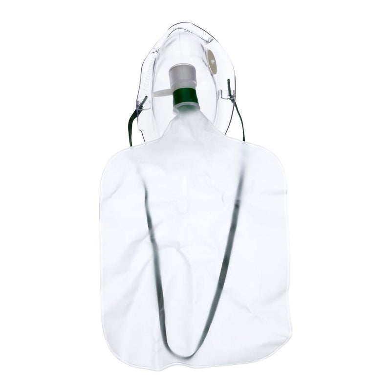 Medline NonRebreather Oxygen Mask Elongated Style Adult One Size Fits Most Adjustable Head Strap / Nose Clip (HUD1069 / CS)