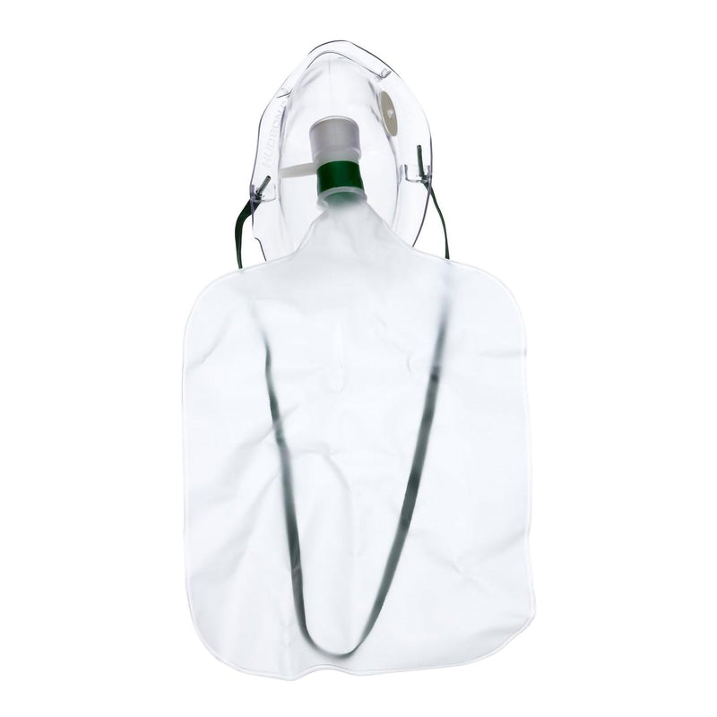 Medline NonRebreather Oxygen Mask Elongated Style Adult One Size Fits Most Adjustable Head Strap / Nose Clip (HUD1069 / CS) 