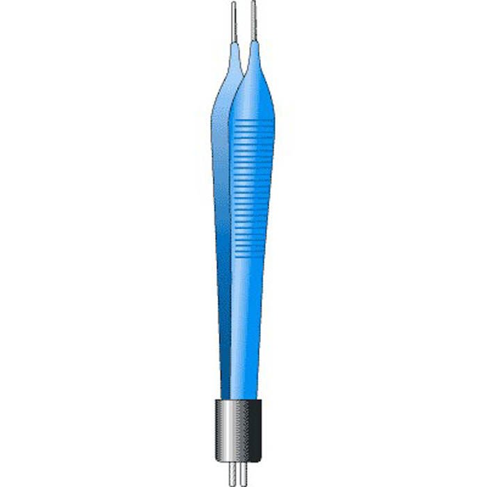 Bipolar Forceps Sklar Blue Electrosurgical Adson 4-3/4 Inch Length OR / Surgical Grade Coated Stainless Steel NonSterile NonLocking Thumb Handle Straight 1 mm Wide Tips 