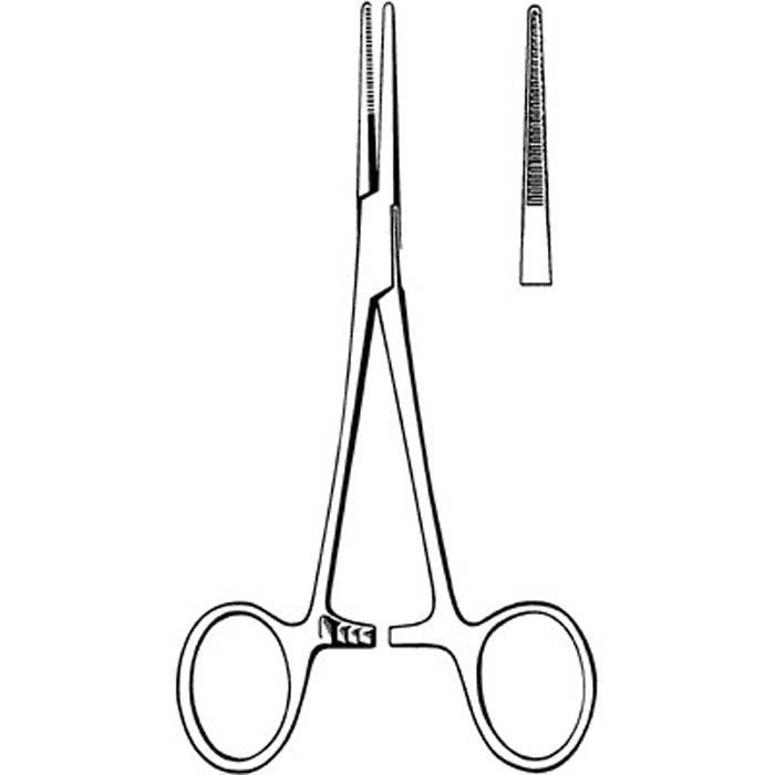 Hemostatic Forceps Econo Kelly-Rankin 6-1/2 Inch Length Floor / Office Grade Pakistani Stainless Steel NonSterile Locking Finger Ring Handle Straight Serrated Tips (Box of 5)