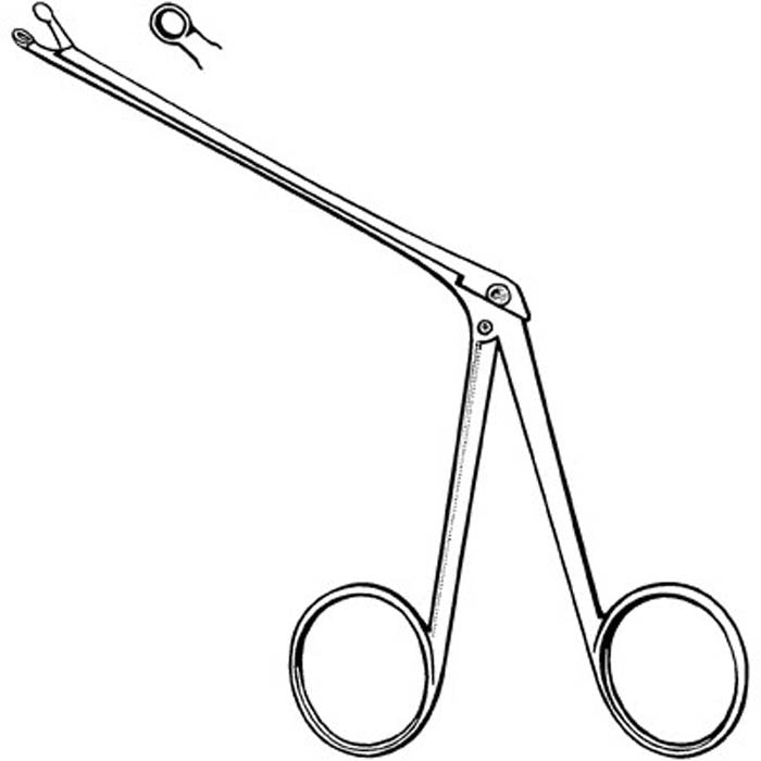 Alligator Forceps Merit 5-1/2 Inch Length Floor / Office Grade Pakistani Stainless Steel NonSterile NonLocking Finger Ring Handle Straight Very Delicate, Oval Cups 